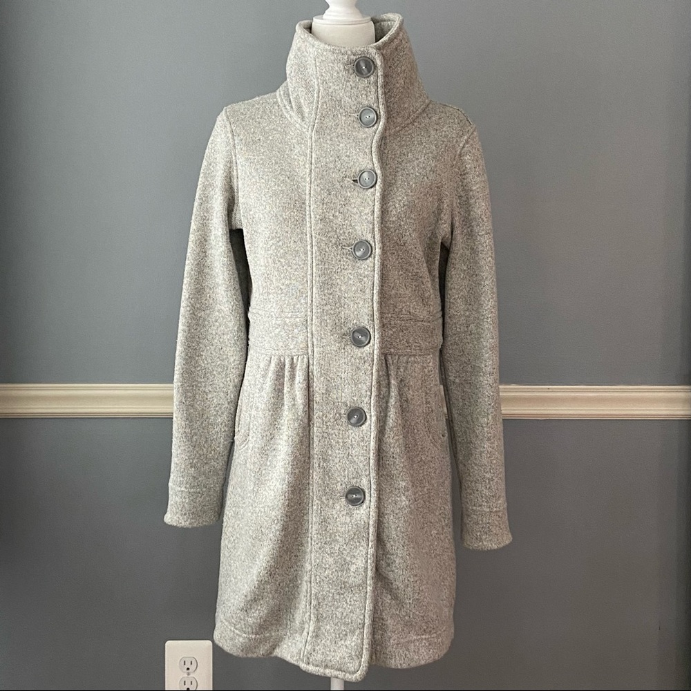 Patagonia Better Sweater Long Fleece Coat, Button Up, Gray, Size M